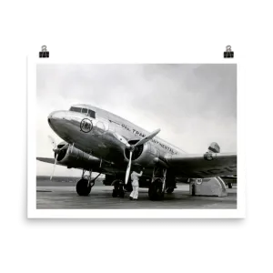 TWA DC-3 Transcontinental Line Poster