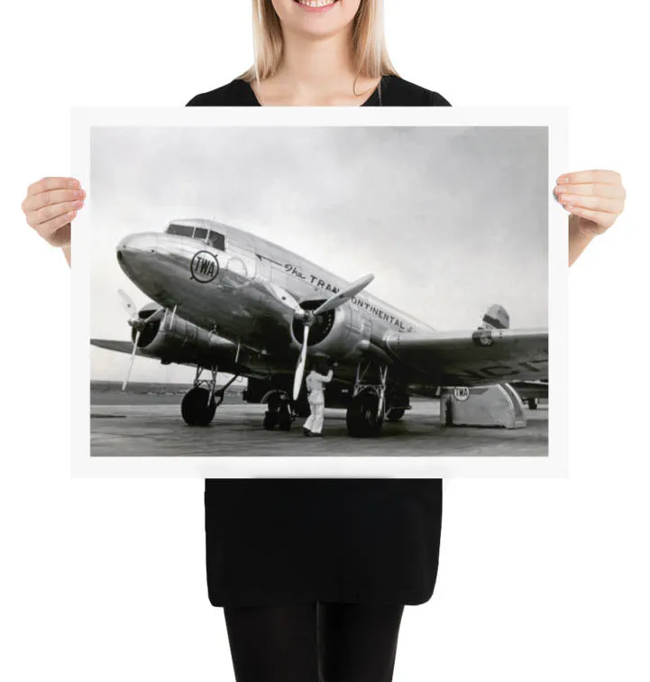TWA DC-3 Transcontinental Line Poster