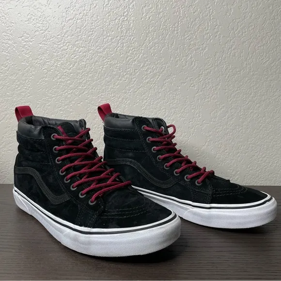 Vans Sk8-Hi MTE Black Beet Red Suede High Tops