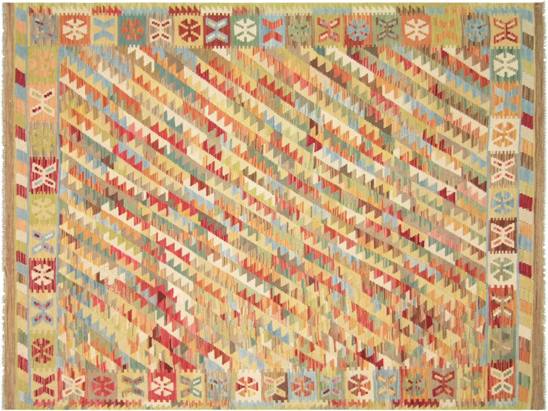 Vintage Afghan Maimana Kilim - 6' x 7'9"