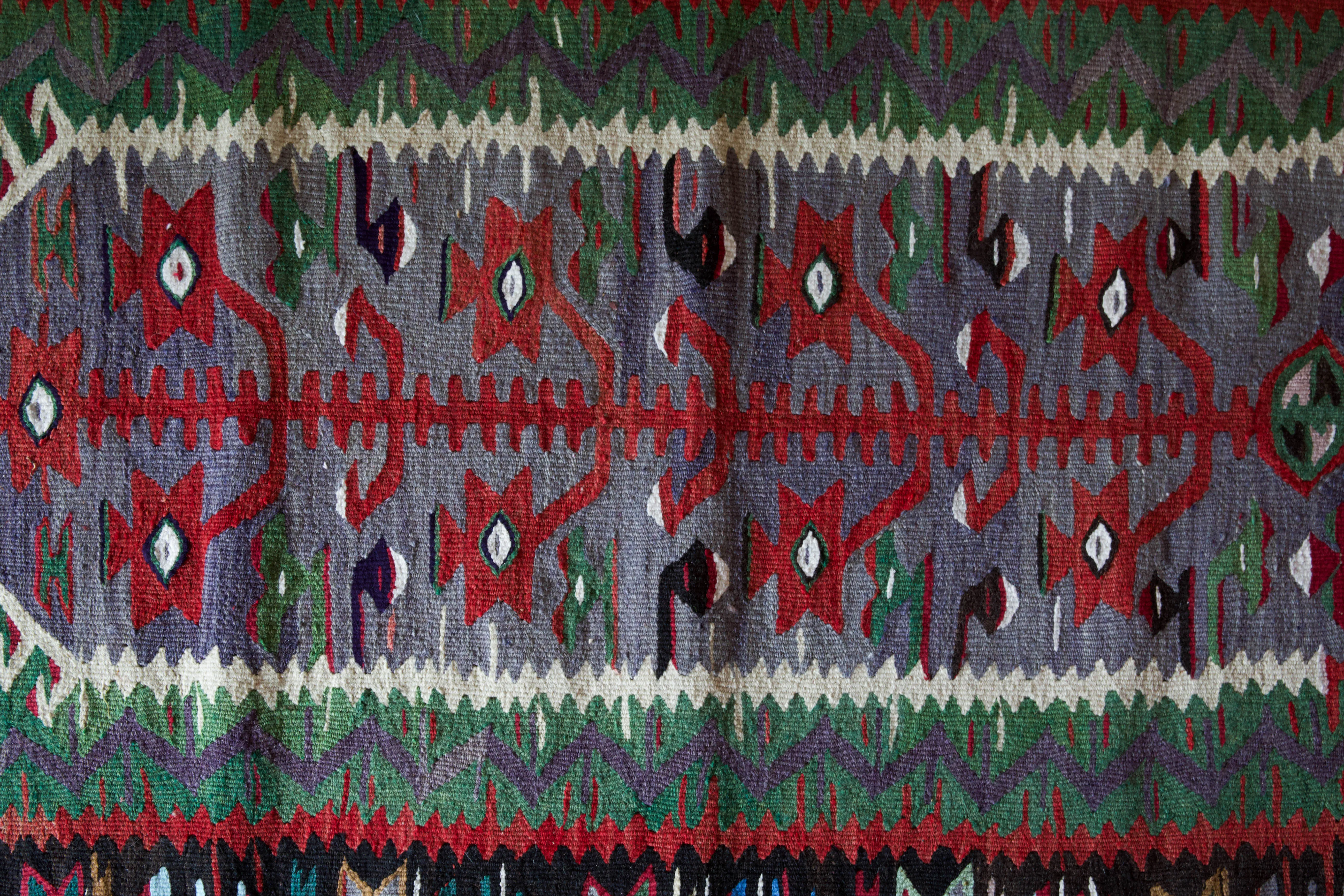 Vintage Oushak Kilim Rug 2'10"x4'