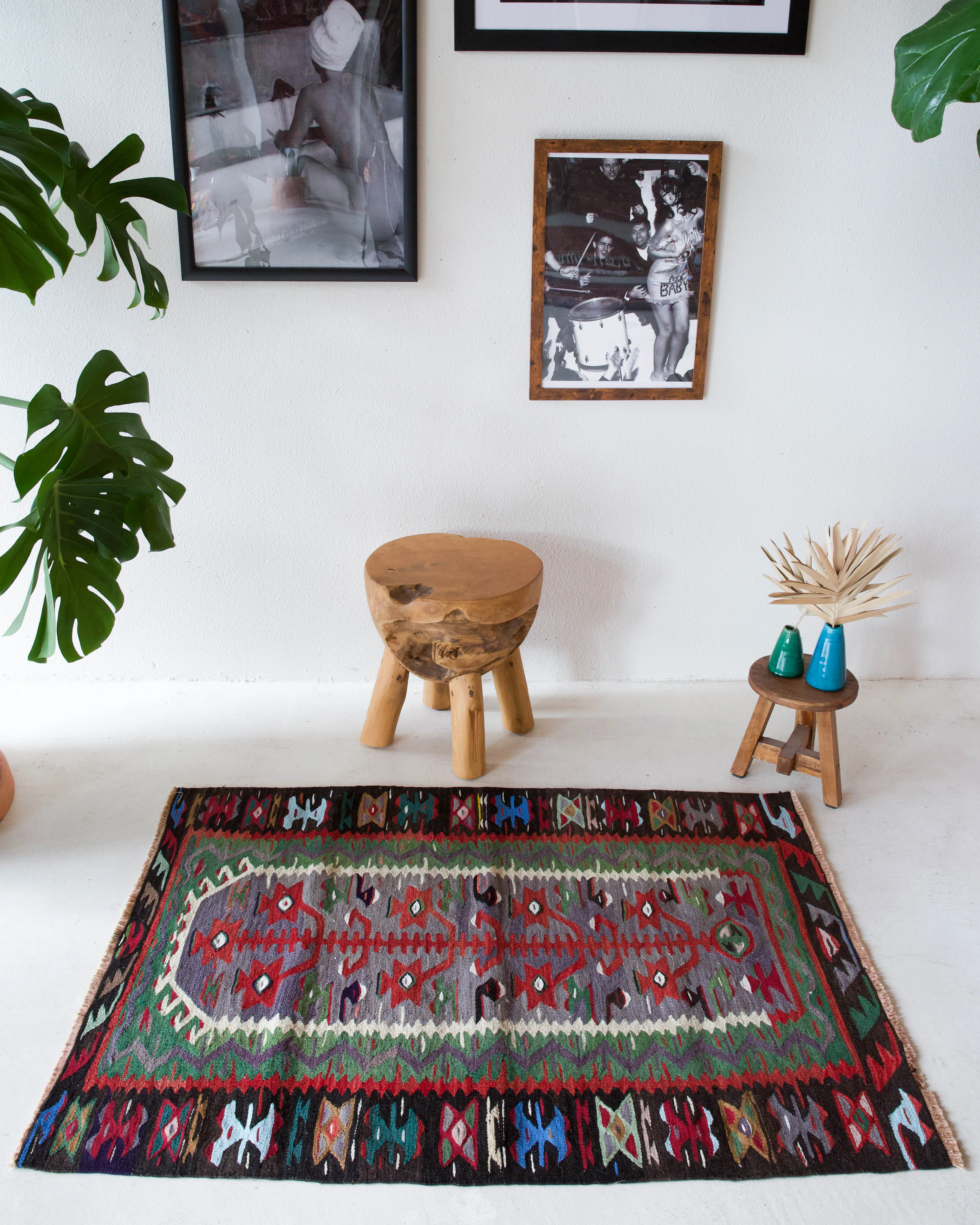 Vintage Oushak Kilim Rug 2'10"x4'