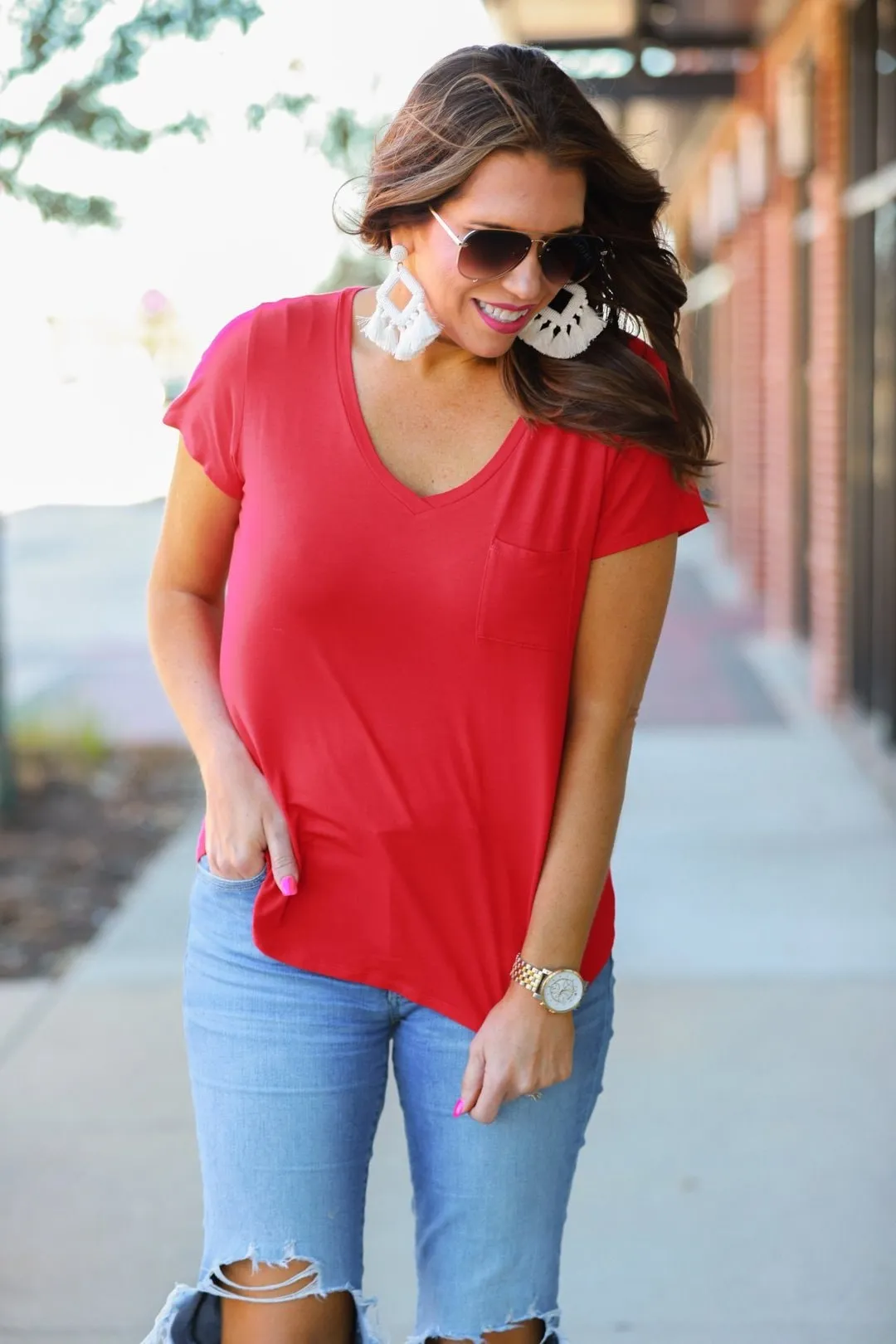 VNeck Pocket Tee