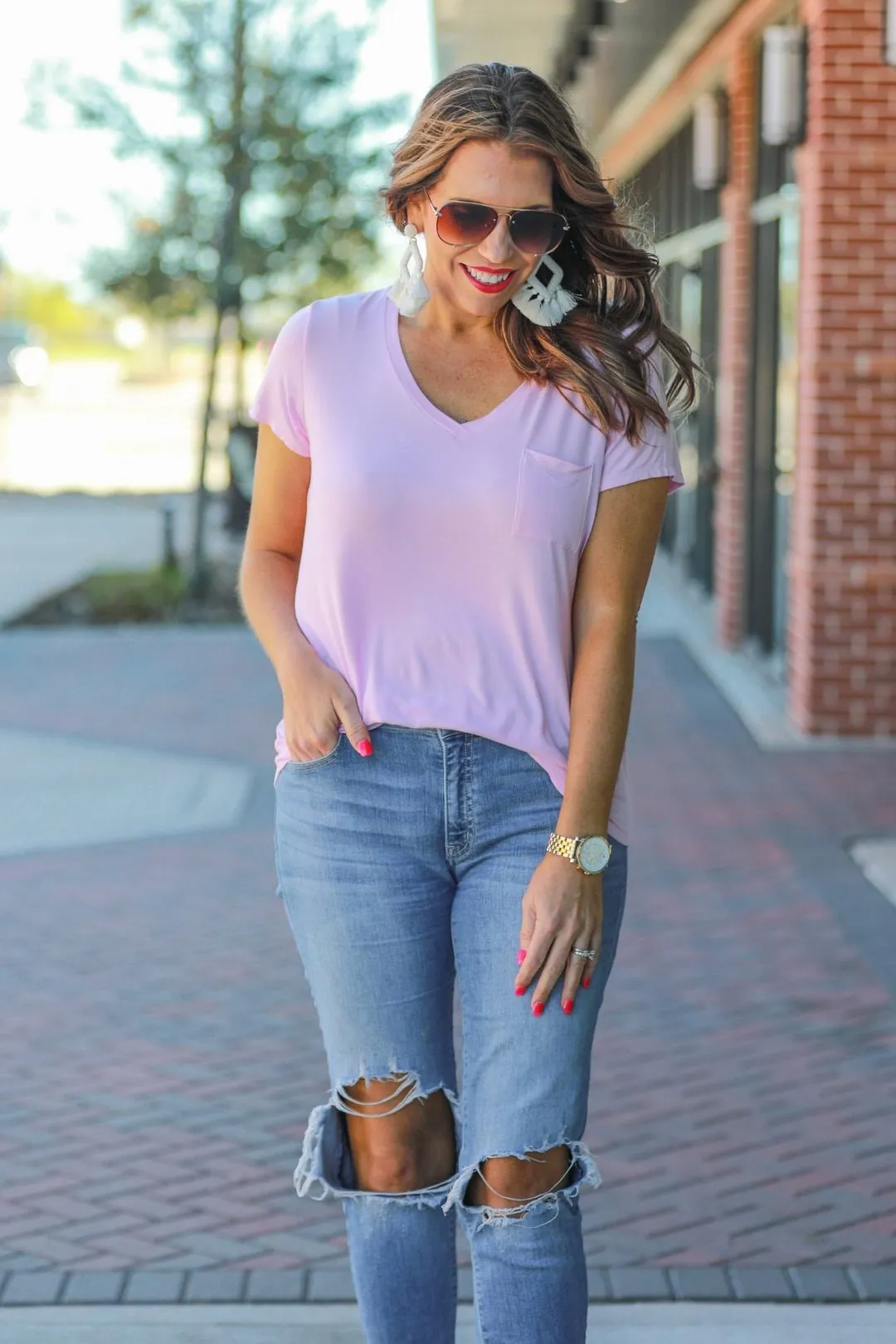 VNeck Pocket Tee