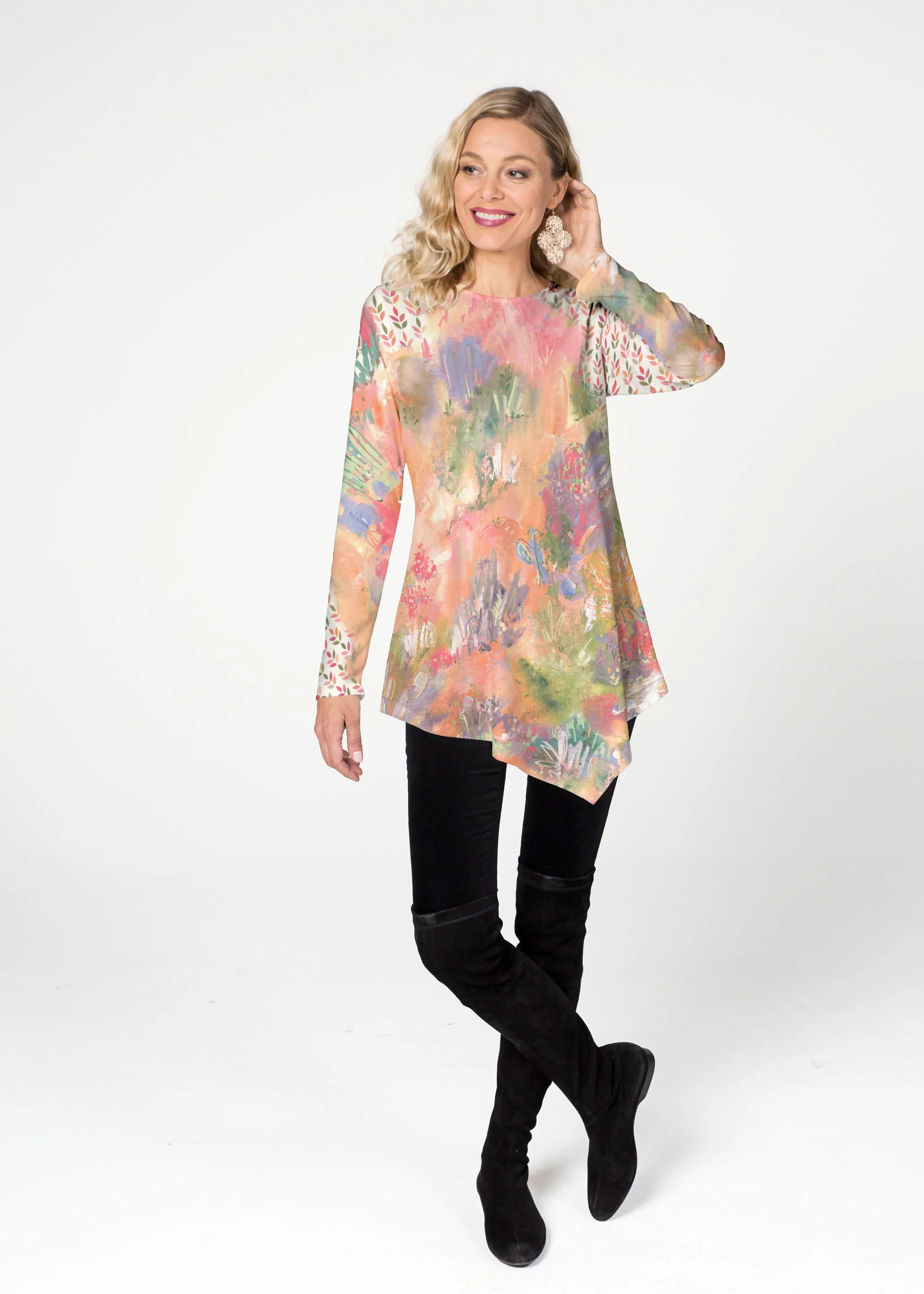 Warm Desert Vibes (17248) ~ Asymmetrical French Terry Tunic