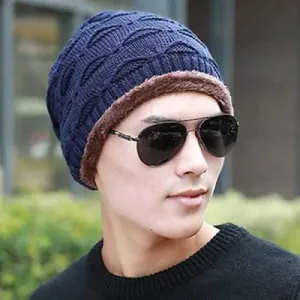 Warm Triangle Thicken Double-Deck Knit Ski Hat - Cadetblue