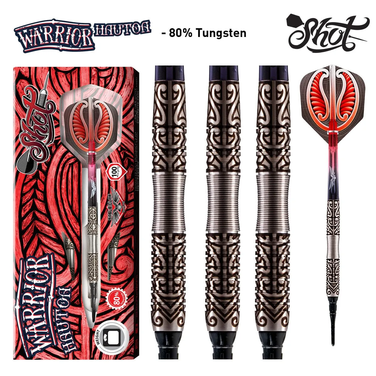 Warrior Hautoa Soft Tip Dart Set-80% Tungsten