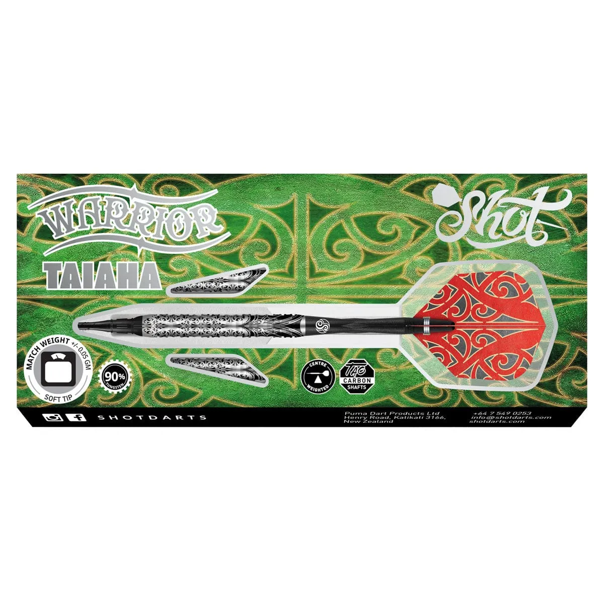 Warrior Taiaha Soft Tip Dart Set-90% Tungsten Barrels