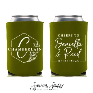 Wedding Can Cooler #128R - Cheers to Mr & Mrs