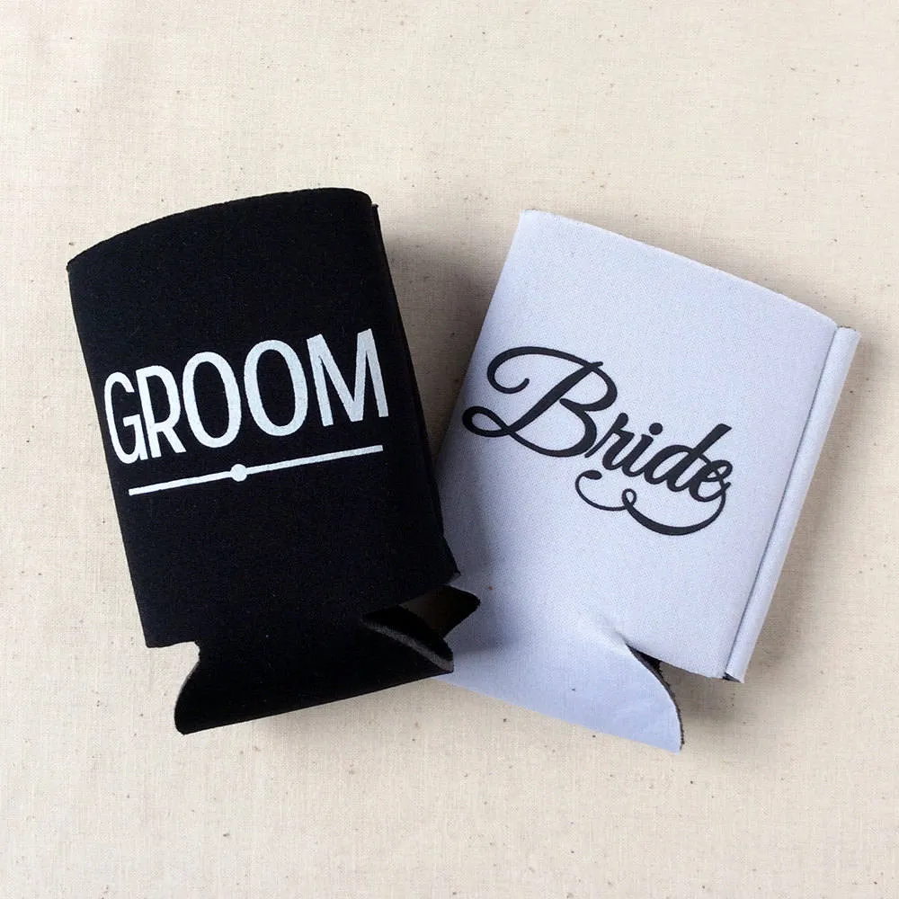 Wedding Can Cooler #128R - Cheers to Mr & Mrs