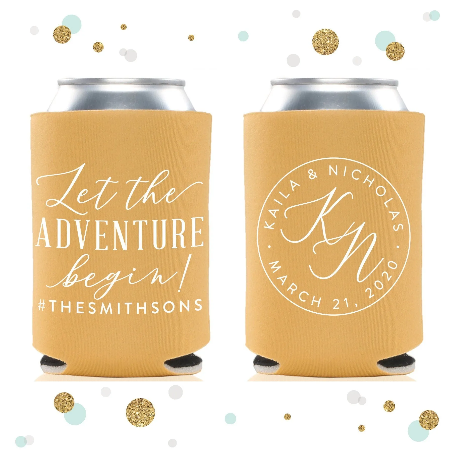 Wedding Can Cooler #137R - Let The Adventure Begin