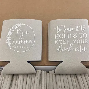 Wedding Can Cooler #145R - To Have and To Hold
