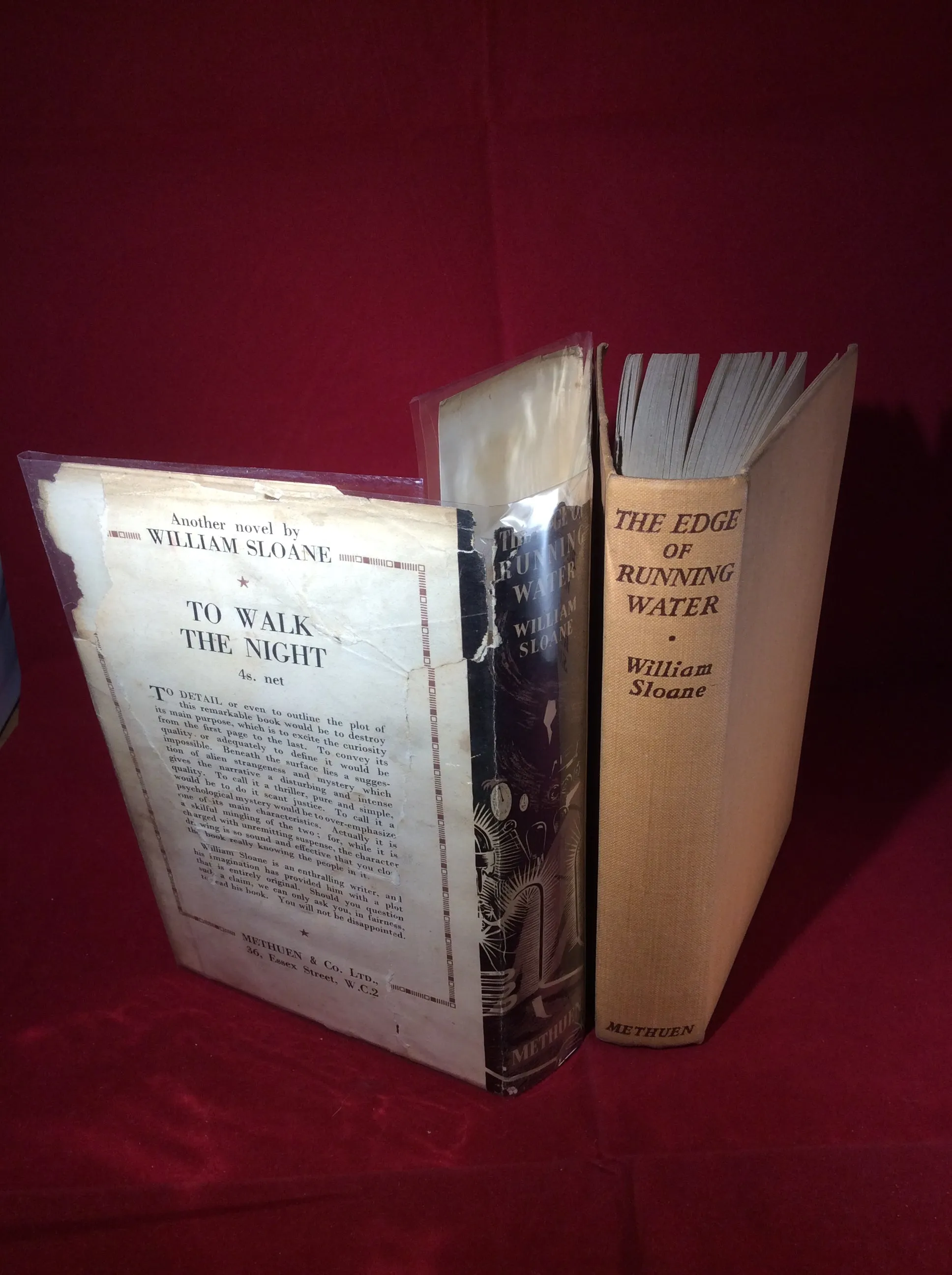 William Sloane, The Edge of Running Water, Methuen, 1940, First Edition.