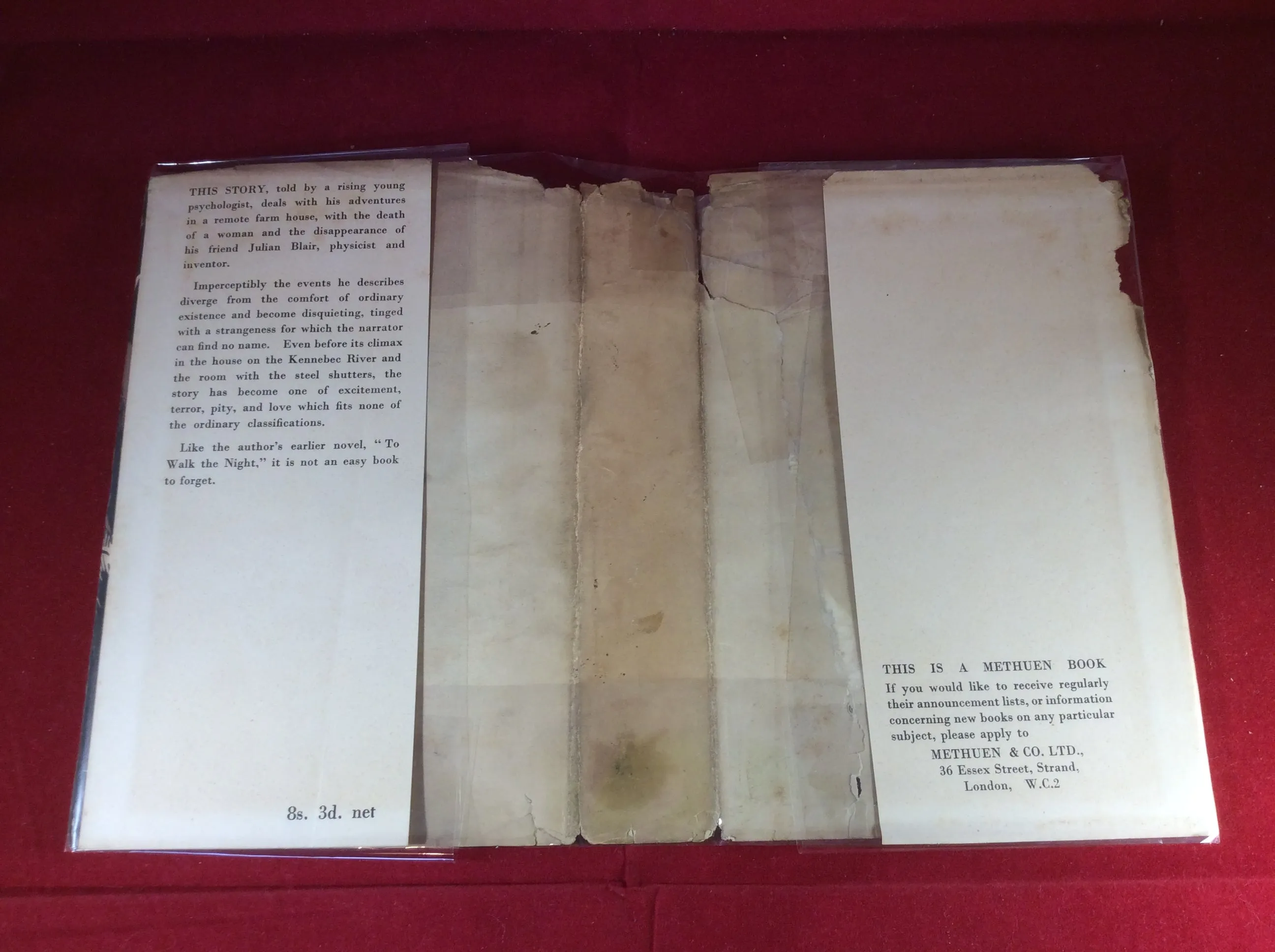 William Sloane, The Edge of Running Water, Methuen, 1940, First Edition.
