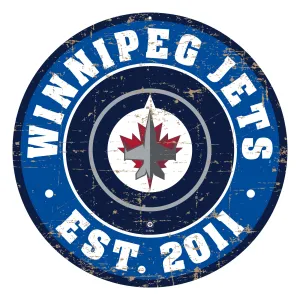 Winnipeg Jets Wall Sign - 22" Round Distressed
