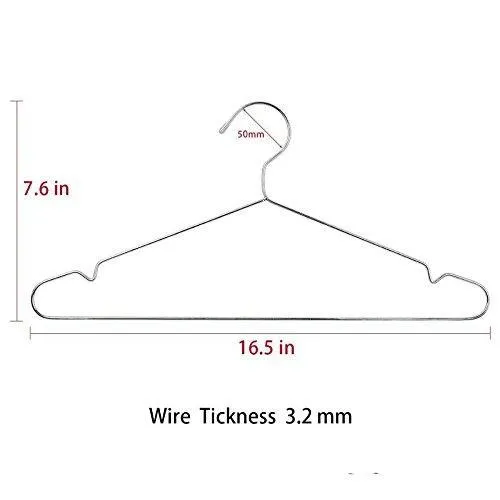 Wire Hangers 30 Pack Stainless Steel Strong Metal Clothes Hangers 16.5 inch-Clothing Stretcher YIKALU