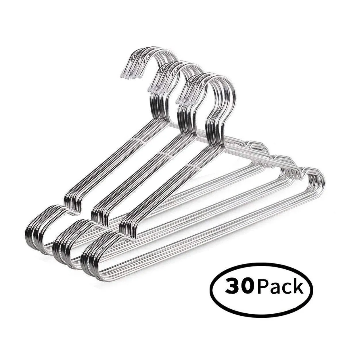 Wire Hangers 30 Pack Stainless Steel Strong Metal Clothes Hangers 16.5 inch-Clothing Stretcher YIKALU