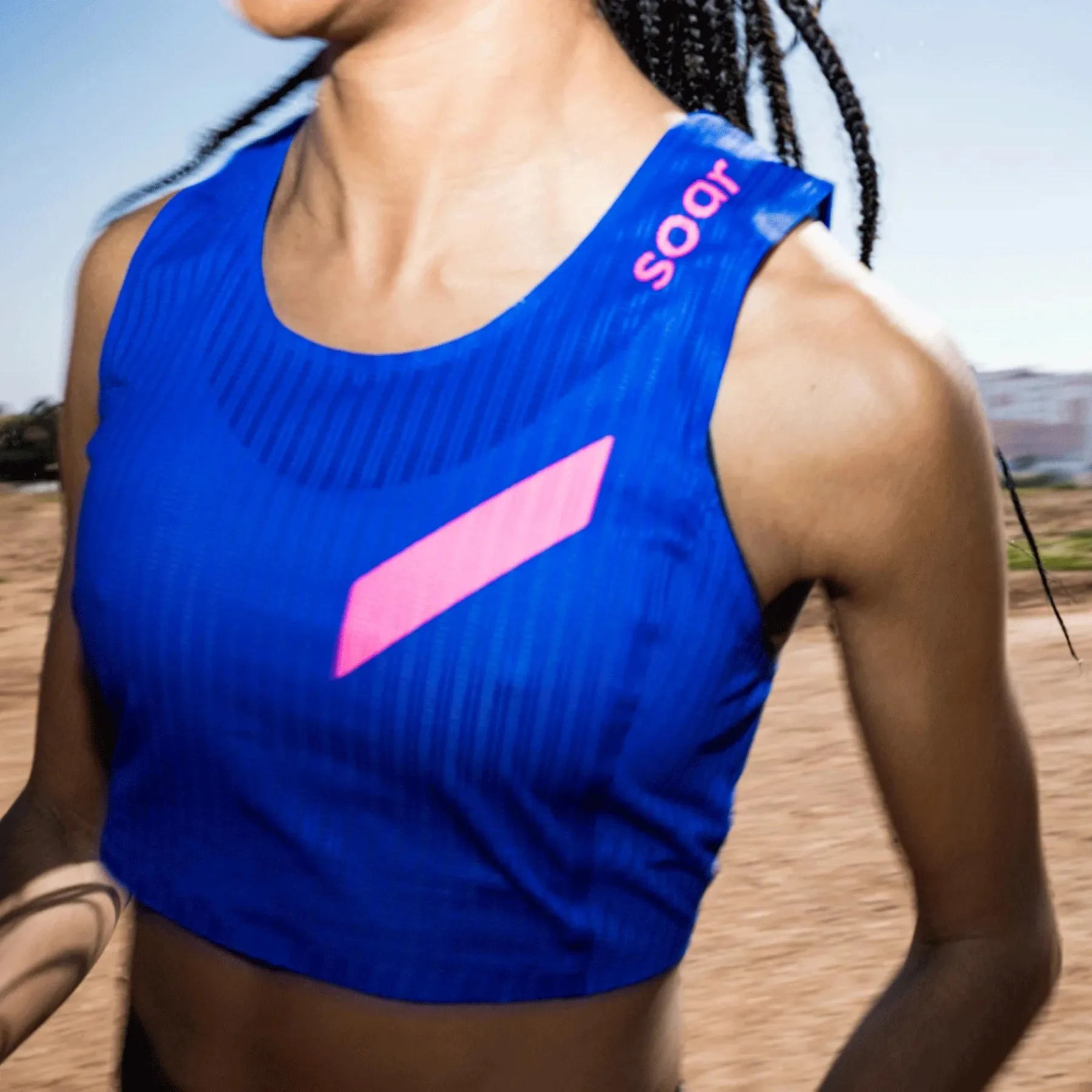 Women's Crop Vest - Black/Blue