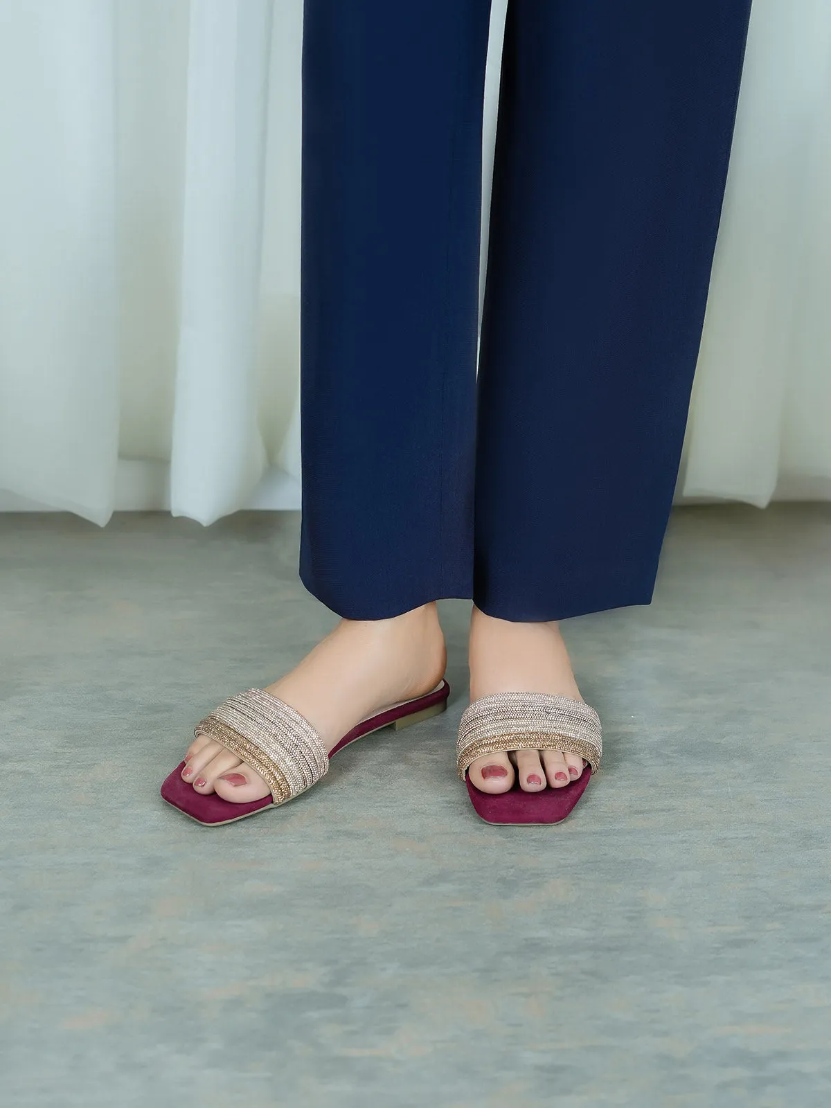 Womens "GLIDER" Flat Summer Slippers