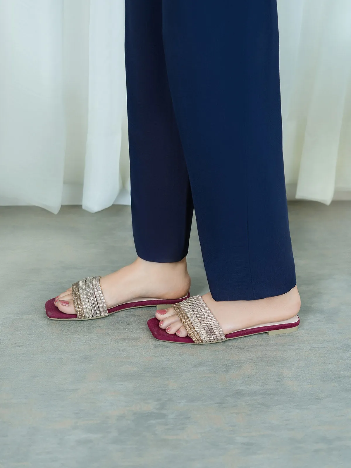 Womens "GLIDER" Flat Summer Slippers
