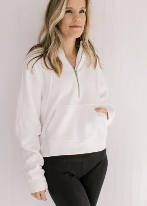 X Athleisure Ivory Cropped 1/4 Zip