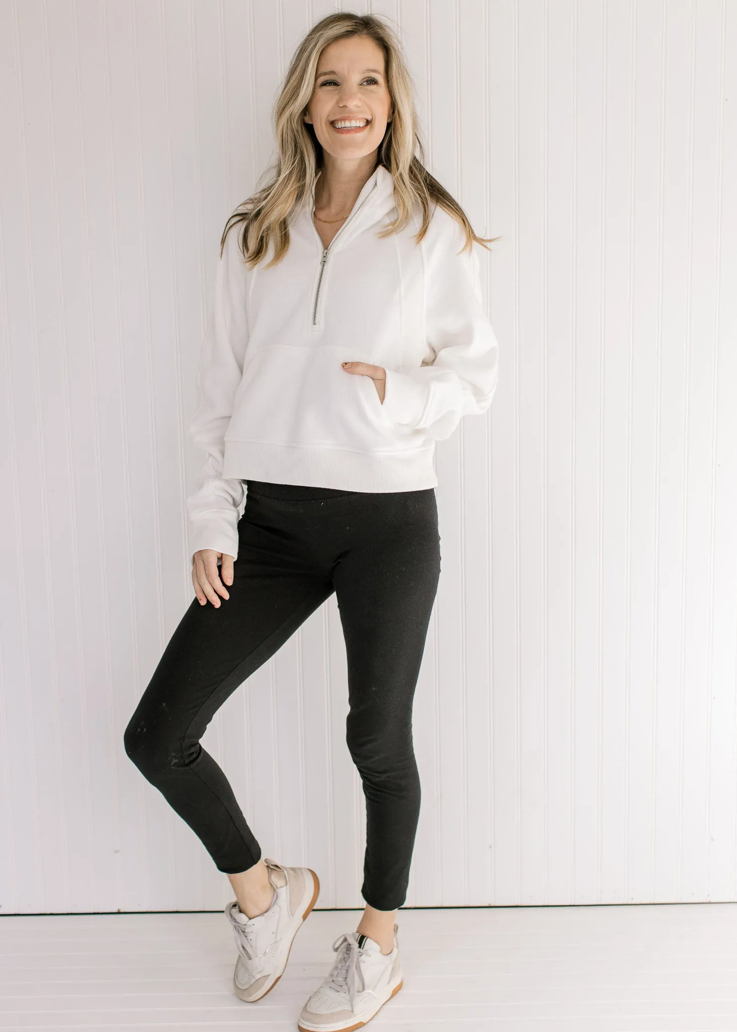 X Athleisure Ivory Cropped 1/4 Zip