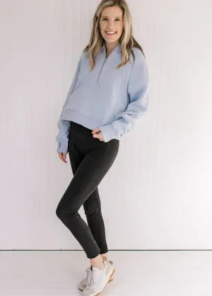 X Athleisure Sky Blue Cropped 1/4 Zip