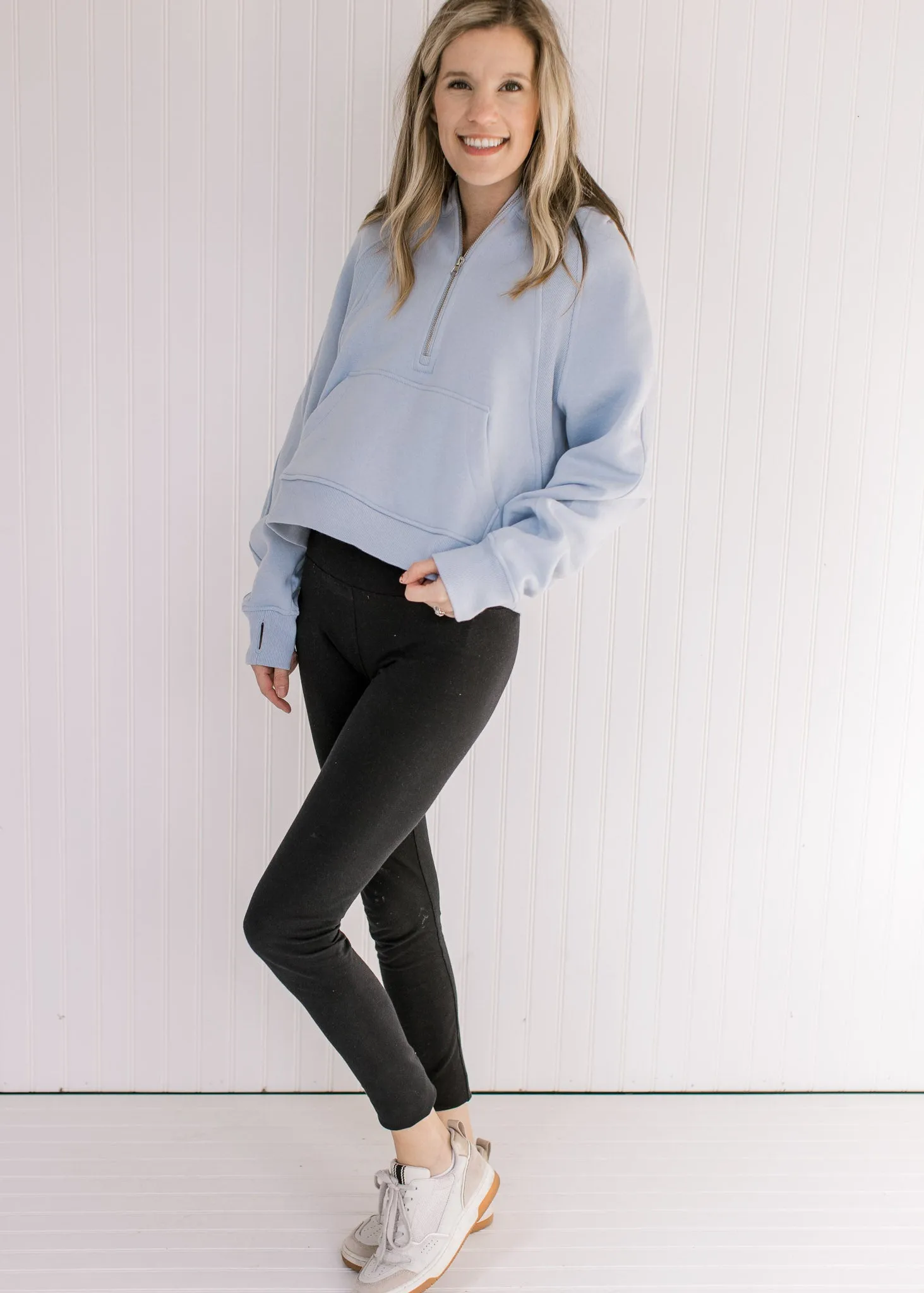 X Athleisure Sky Blue Cropped 1/4 Zip
